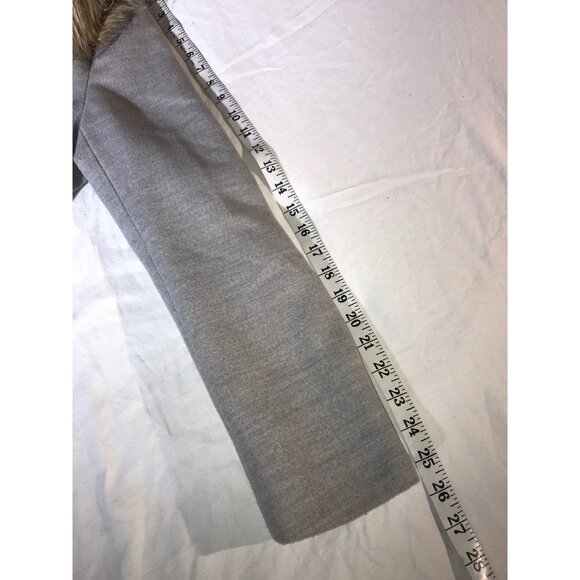 Cache Cache Women's Gray Polyester Faux Fur Trim Hooded Winter Coat - Picture 7 of 9